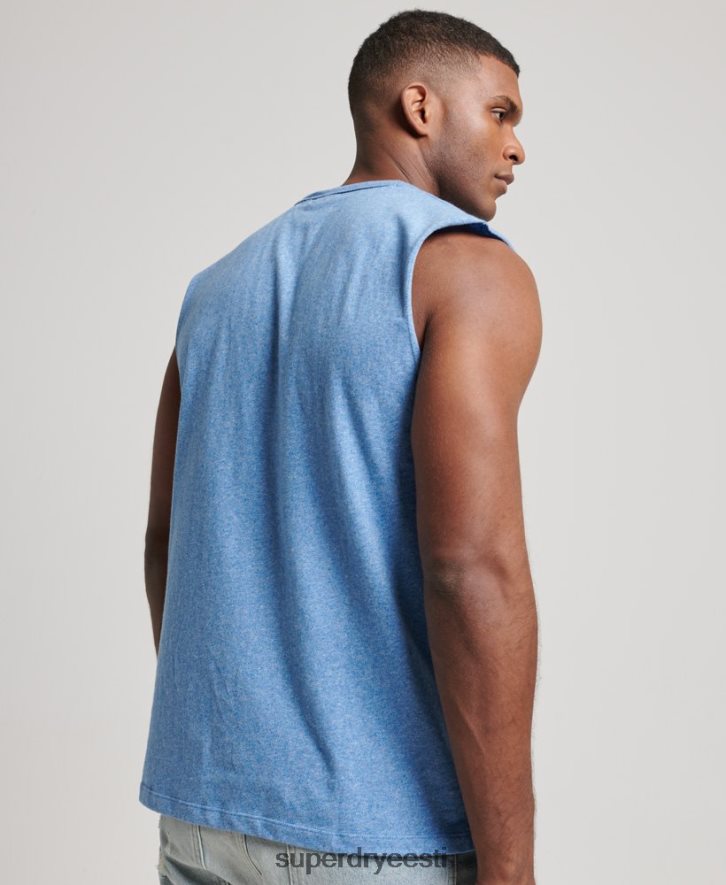 Superdry mehed orgaanilisest puuvillast vintage logoga tikitud paak B2LT41451 Riietus sinine