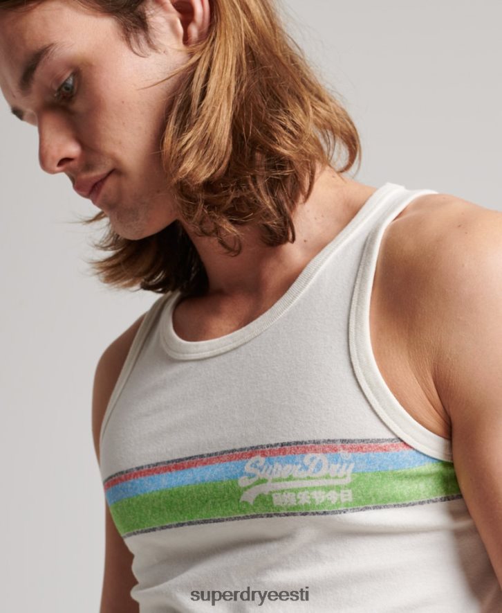 Superdry mehed vintage logoga Cali vest B2LT41491 Riietus valge