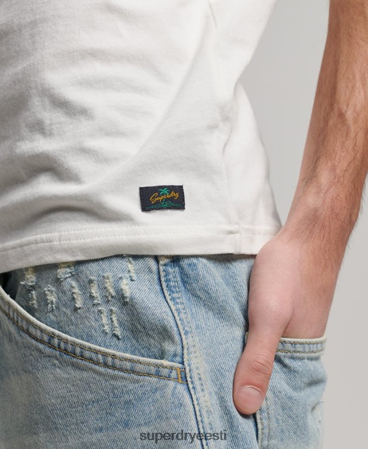 Superdry mehed vintage maastiku klassikaline vesti top B2LT41526 Riietus valge