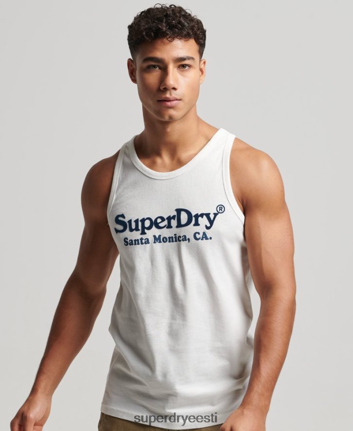 Superdry mehed vintage venue klassikaline vesti top B2LT41458 Riietus valge