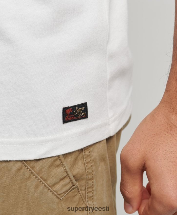 Superdry mehed vintage venue klassikaline vesti top B2LT41458 Riietus valge