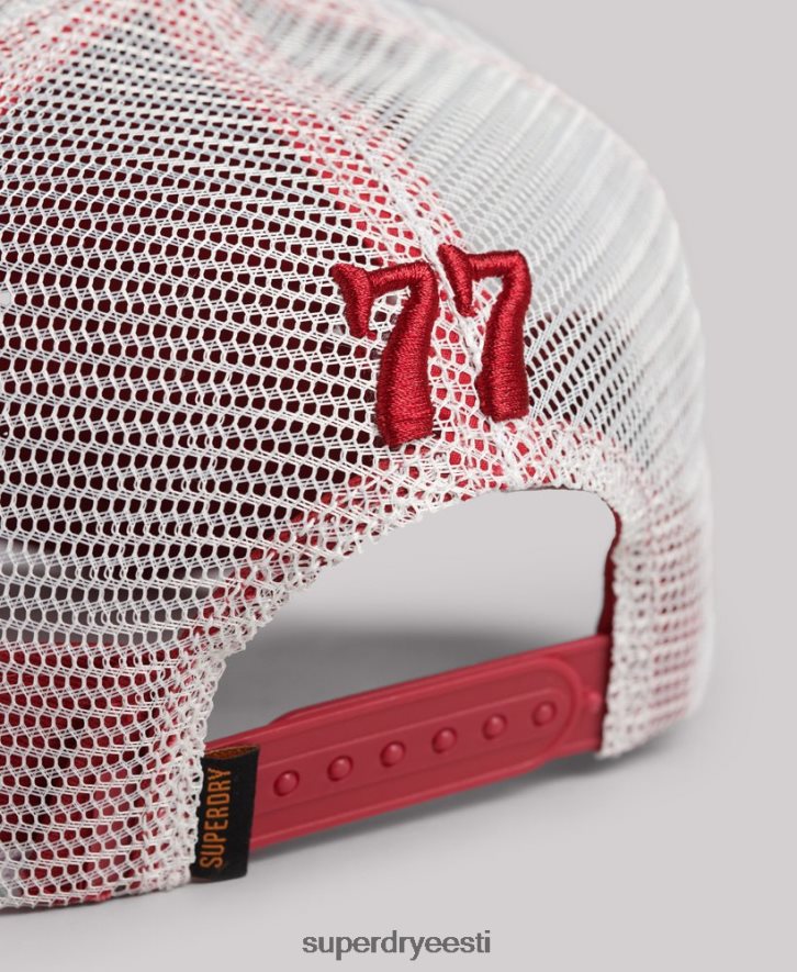 Superdry mehed vintage graafiline autojuhi müts B2LT46367 tarvikud punane