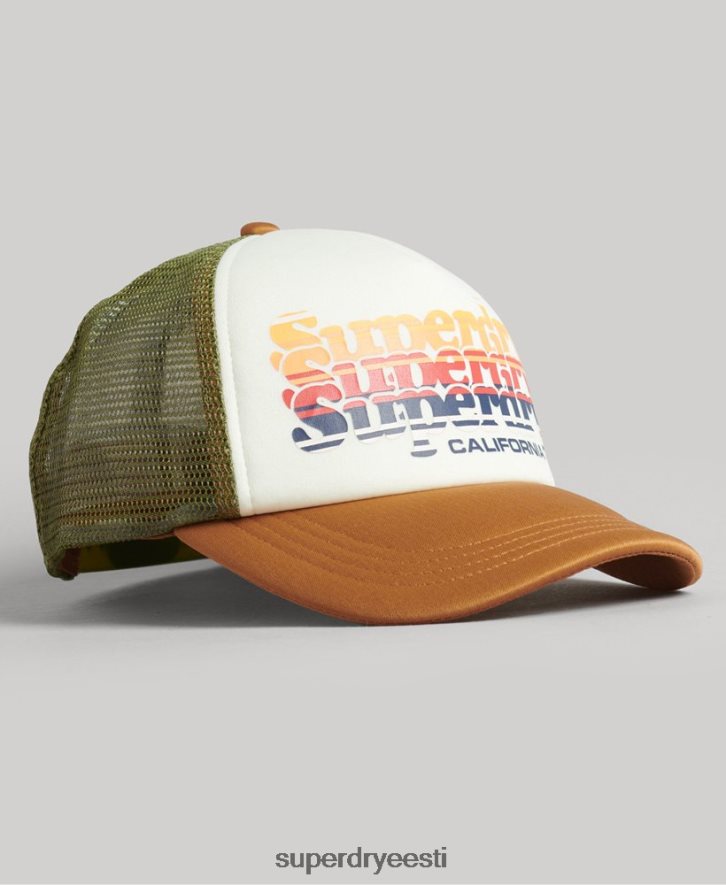 Superdry mehed vintage rekkamehe müts B2LT41604 tarvikud valge