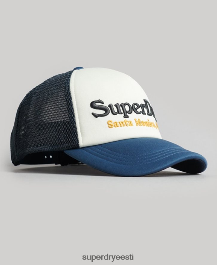 Superdry mehed vintage rekkamehe müts B2LT41624 tarvikud valge