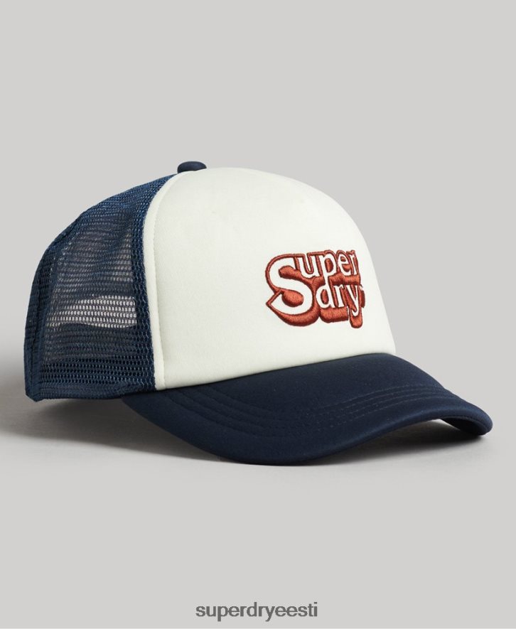 Superdry mehed vintage rekkamehe müts B2LT41651 tarvikud valge
