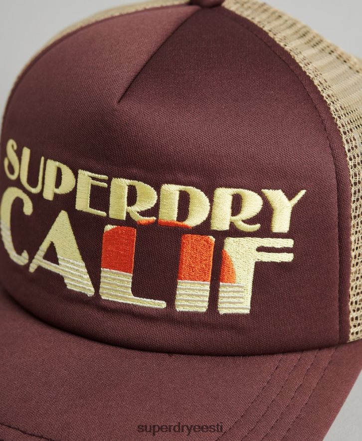 Superdry mehed vintage rekkamehe müts B2LT41714 tarvikud pruun