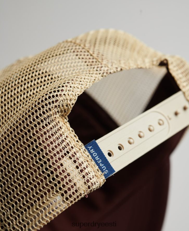 Superdry mehed vintage rekkamehe müts B2LT41714 tarvikud pruun