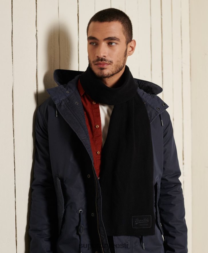 Superdry mehed vintage logoga klassikaline sall B2LT41818 tarvikud must