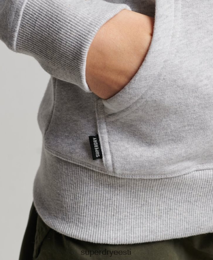 Superdry naised vintage logoga tikitud lukuga kapuuts B2LT43274 Riietus helehall