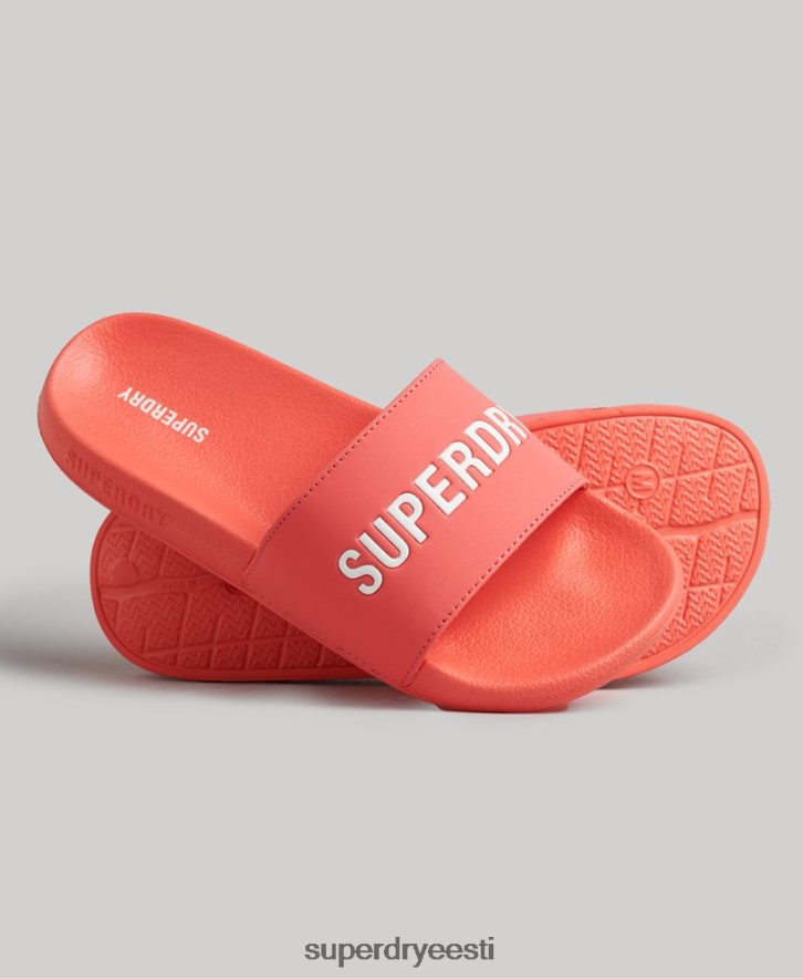 Superdry naised graafilised vormitud basseini liugurid B2LT44411 kingad korallid