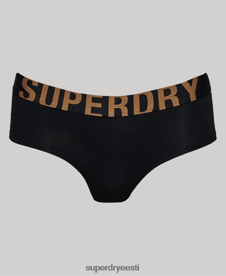 Superdry naised orgaanilisest puuvillast suure logoga hipsteripüksid B2LT46554 Riietus must