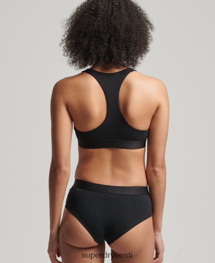 Superdry naised orgaanilisest puuvillast suure logoga hipsteripüksid B2LT46554 Riietus must