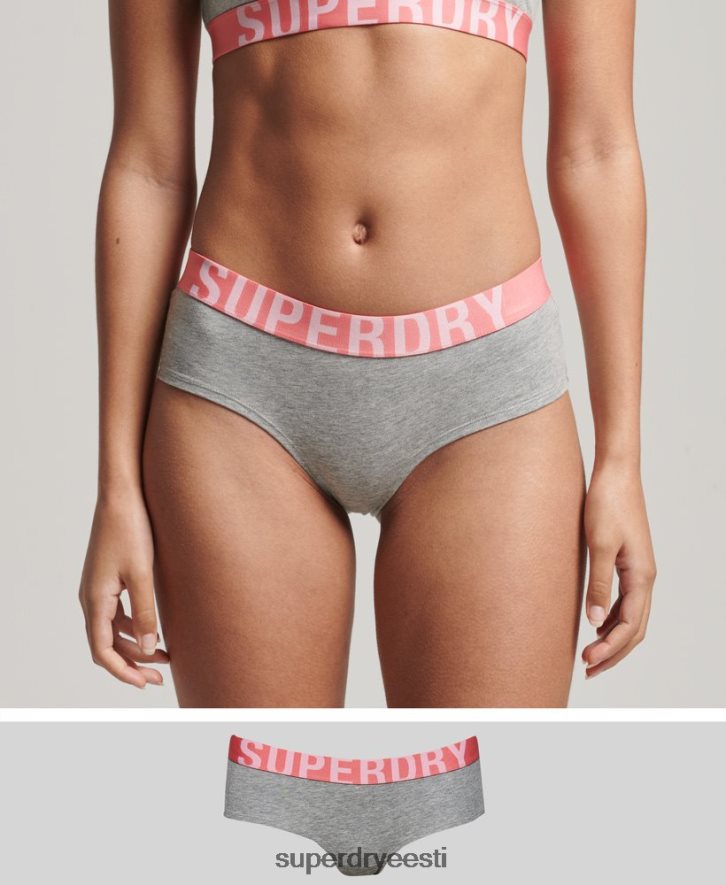Superdry naised orgaanilisest puuvillast suure logoga hipsteripüksid B2LT46568 Riietus helehall