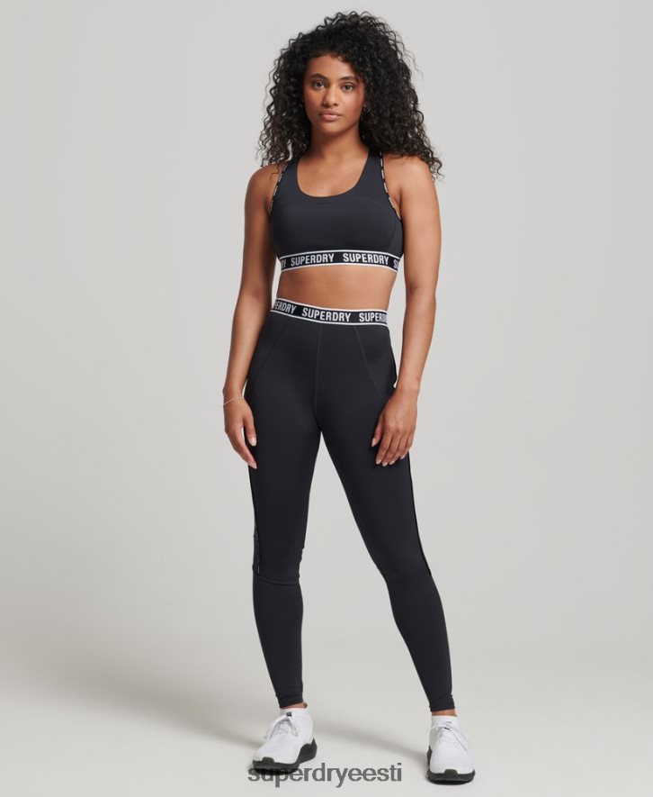 Superdry naised rongi kaubamärgiga elastne rinnahoidja B2LT46325 Riietus must