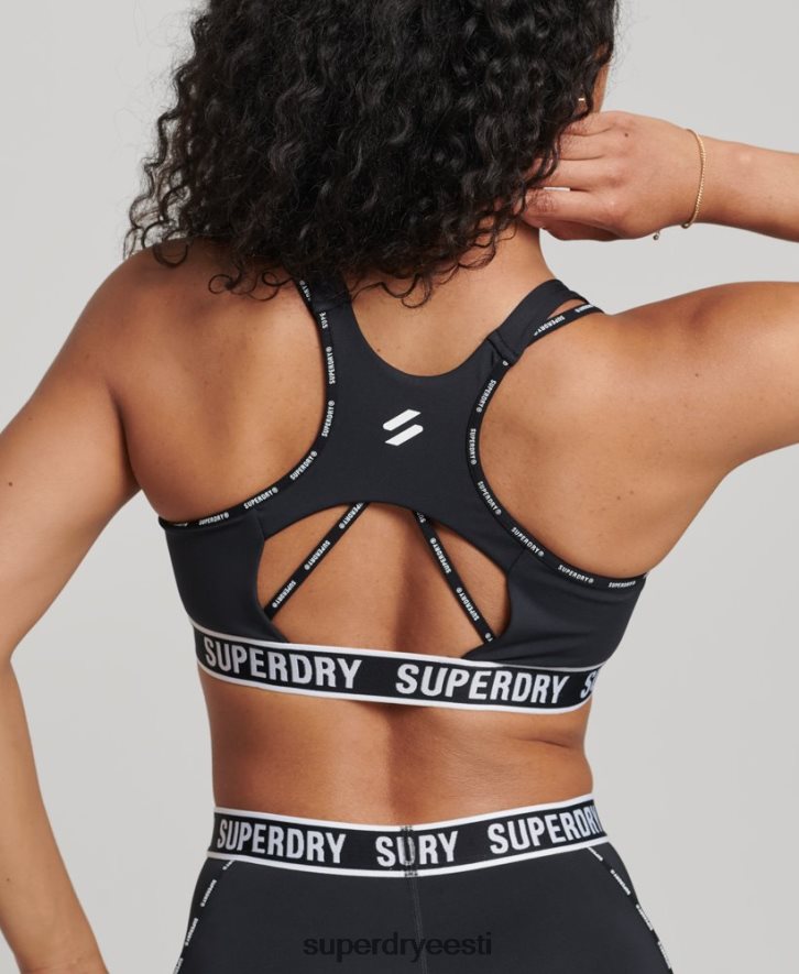 Superdry naised rongi kaubamärgiga elastne rinnahoidja B2LT46325 Riietus must