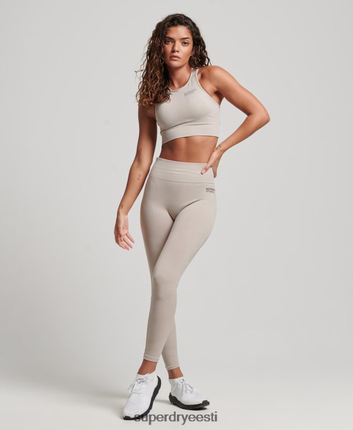 Superdry naised südamikuta õmblusteta kesklöögi rinnahoidja B2LT44174 Riietus beež