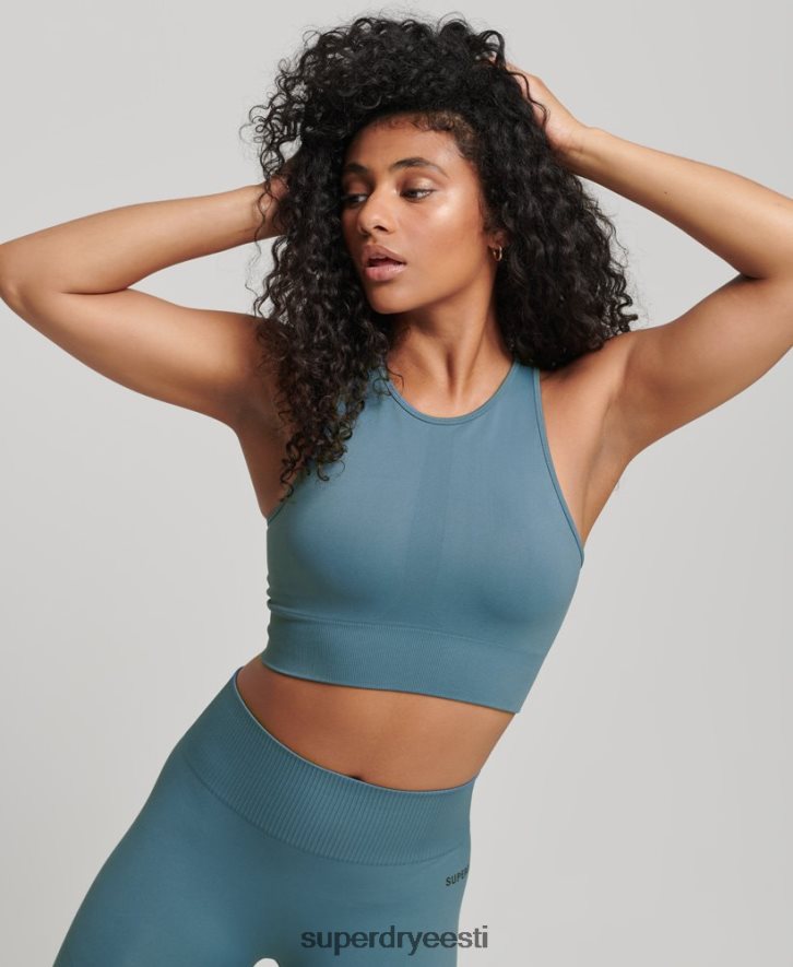 Superdry naised südamikuta õmblusteta kesklöögi rinnahoidja B2LT44178 Riietus sinine