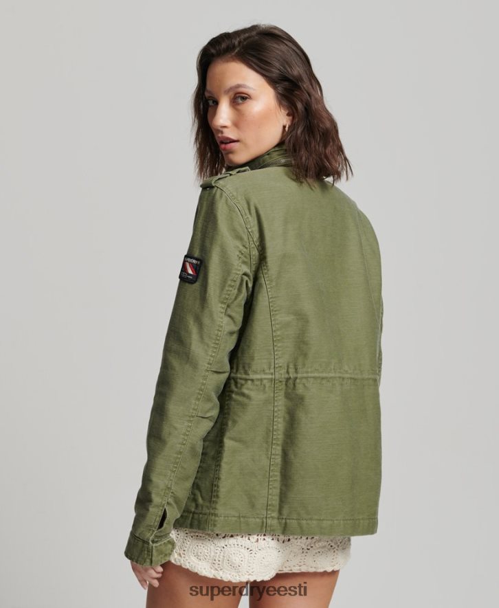 Superdry naised algaja borgi voodriga sõjaväejope B2LT45416 Riietus khaki