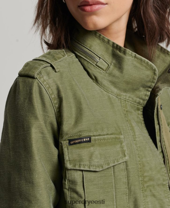Superdry naised algaja borgi voodriga sõjaväejope B2LT45416 Riietus khaki