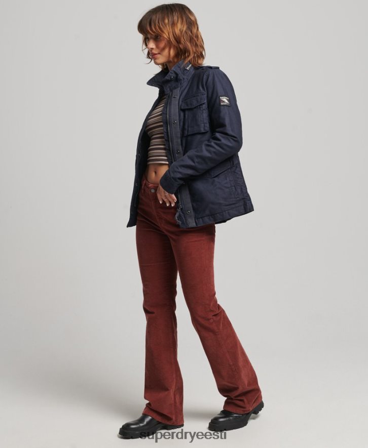 Superdry naised algaja borgi voodriga sõjaväejope B2LT45667 Riietus sinine