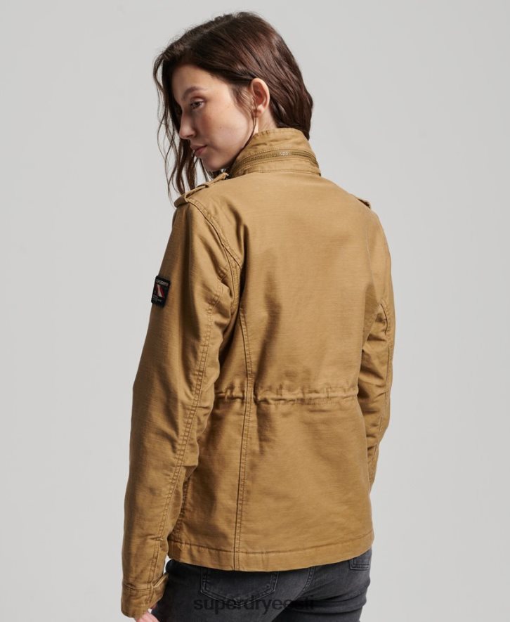 Superdry naised algaja borgi voodriga sõjaväejope B2LT45672 Riietus tan
