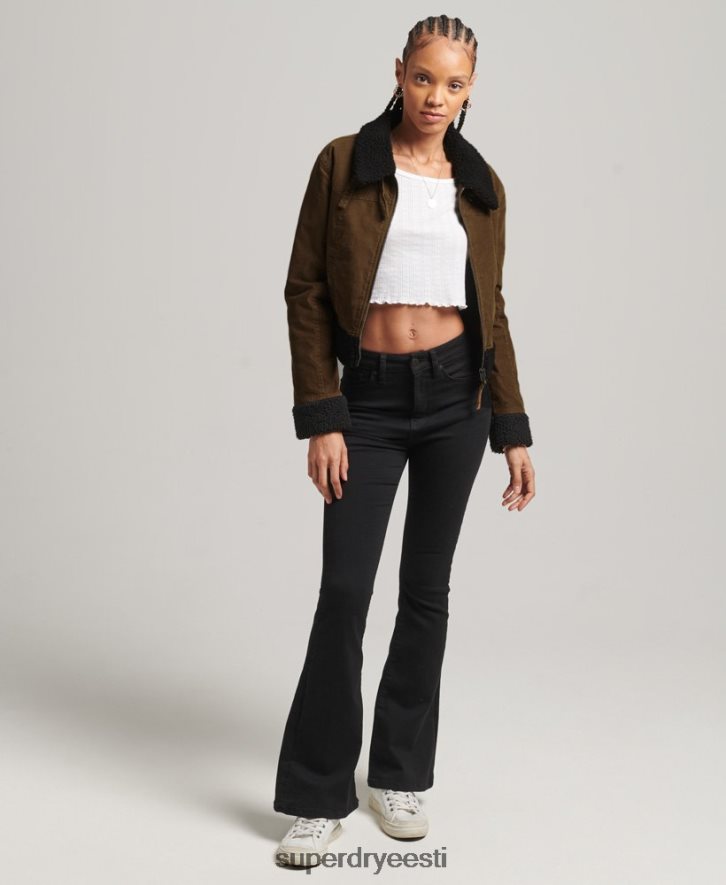 Superdry naised borg voodriga indie jakk B2LT45438 Riietus pruun