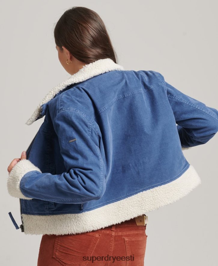 Superdry naised borg voodriga indie jakk B2LT45557 Riietus sinine