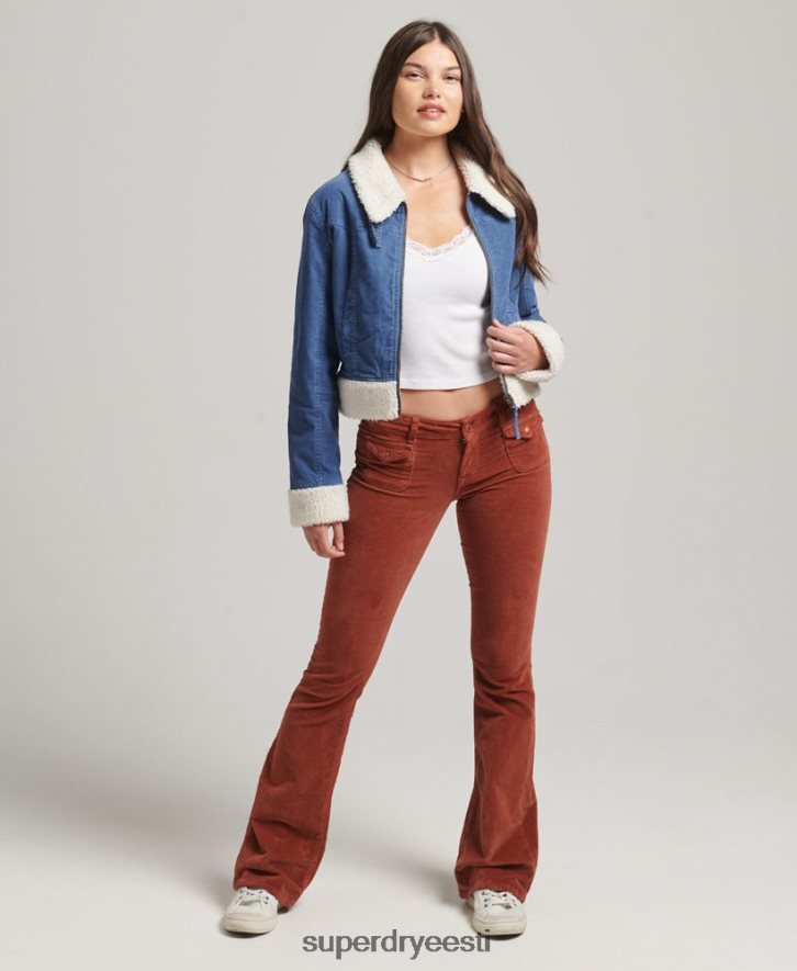 Superdry naised borg voodriga indie jakk B2LT45557 Riietus sinine