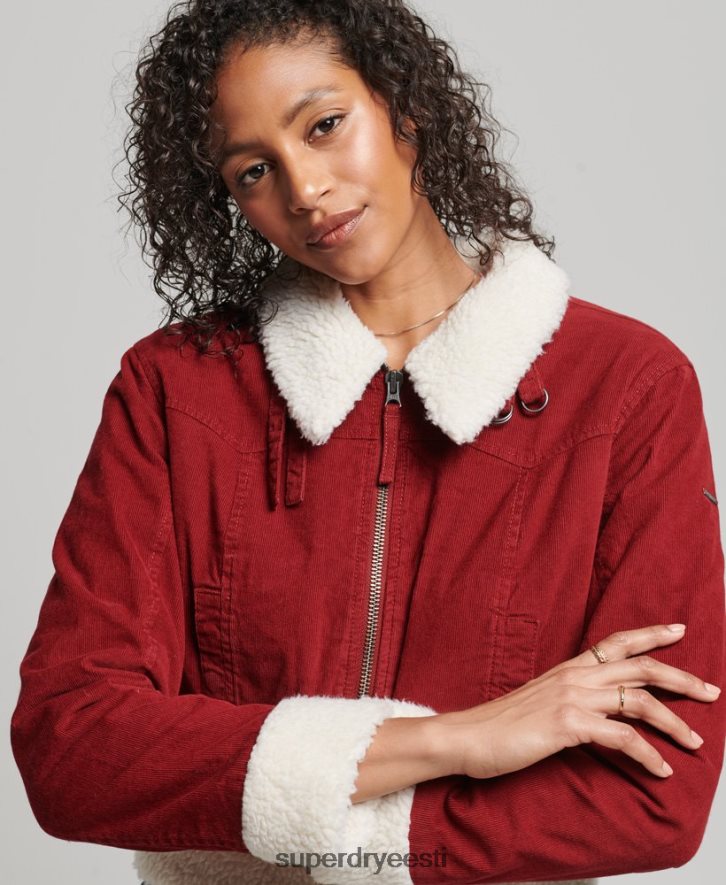 Superdry naised borg voodriga indie jakk B2LT45572 Riietus punane