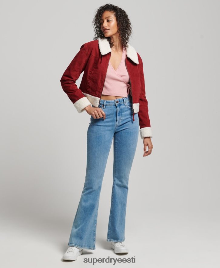 Superdry naised borg voodriga indie jakk B2LT45572 Riietus punane