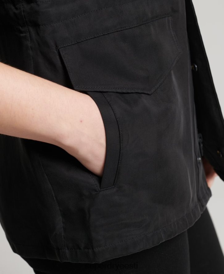 Superdry naised cupro m65 jope B2LT43613 Riietus must