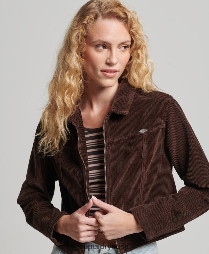 Superdry naised kärbitud nöörist jope B2LT41975 Riietus pruun