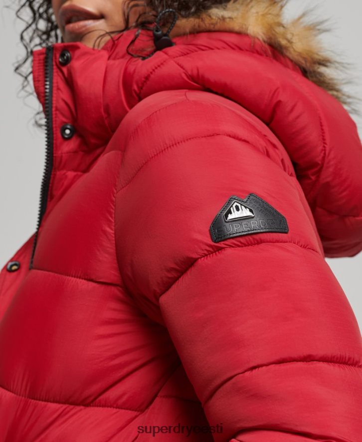 Superdry naised kapuutsiga keskmise kihiga lühike jope B2LT43632 Riietus punane