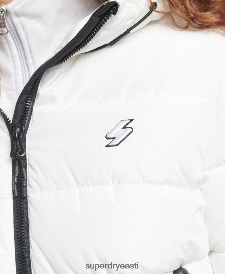 Superdry naised kapuutsiga spirituaalne spordipuhvis jope B2LT43759 Riietus valge