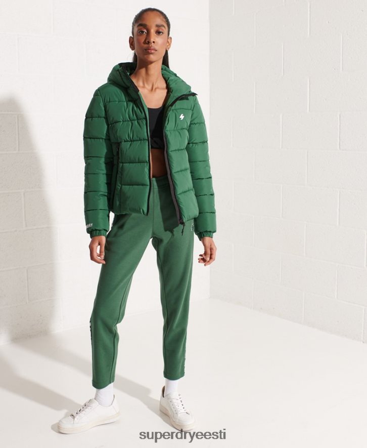 Superdry naised kapuutsiga spirituaalne spordipuhvis jope B2LT43801 Riietus roheline