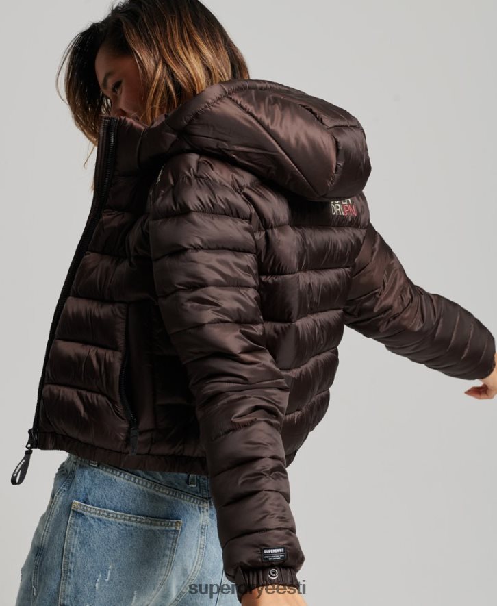 Superdry naised kerge kärbitud spordipolsterdatud jope B2LT43708 Riietus pruun