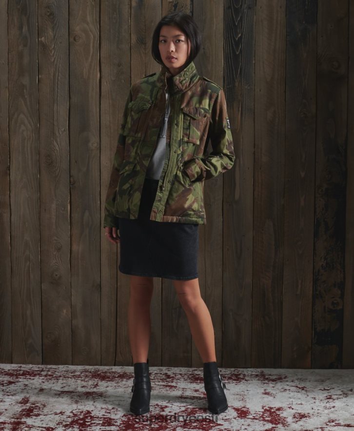 Superdry naised klassikaline rookie borg jope B2LT45684 Riietus roheline