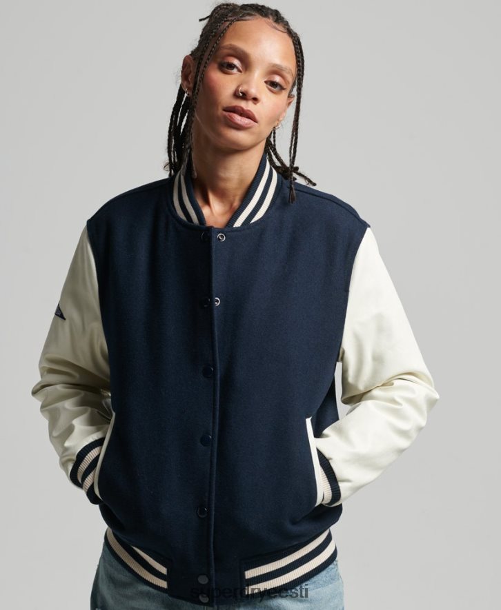 Superdry naised kolledži ülikooli bomber jope B2LT43784 Riietus merevägi