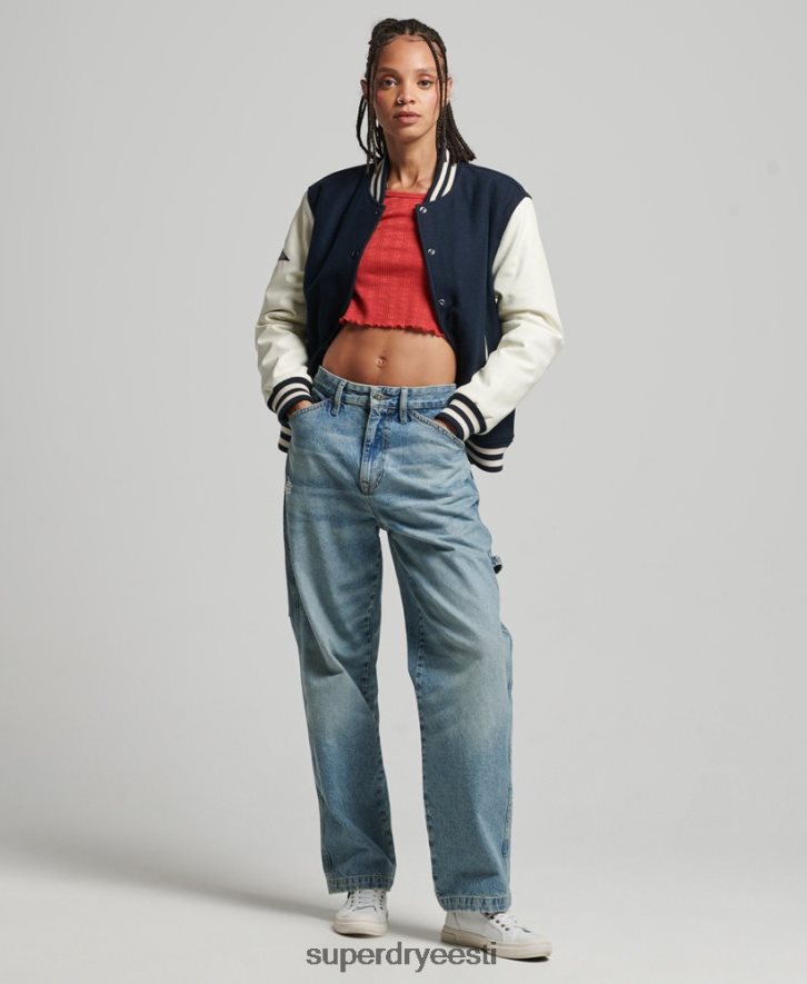 Superdry naised kolledži ülikooli bomber jope B2LT43784 Riietus merevägi