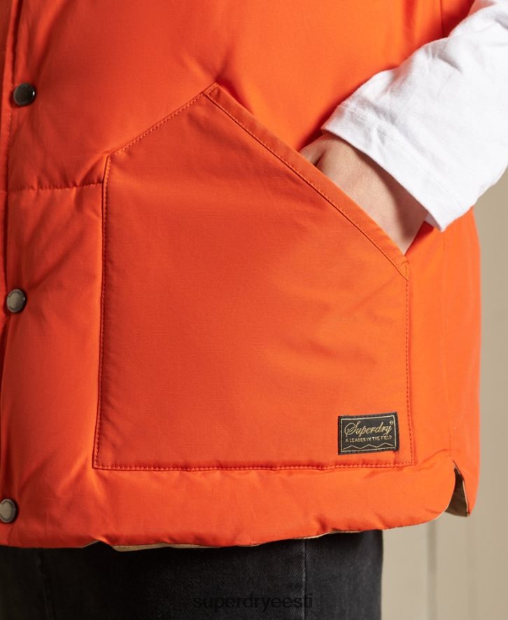 Superdry naised ülegabariidiline nahast segatud kleit B2LT45452 Riietus oranž