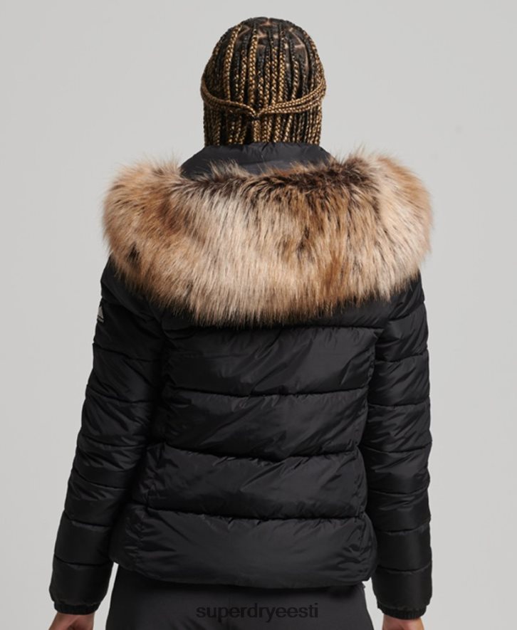 Superdry naised mägi kapuutsiga fuji luxe jope B2LT45504 Riietus must