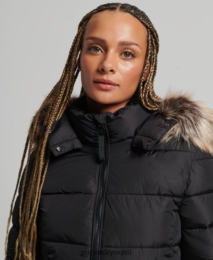 Superdry naised mägi kapuutsiga fuji luxe jope B2LT45504 Riietus must