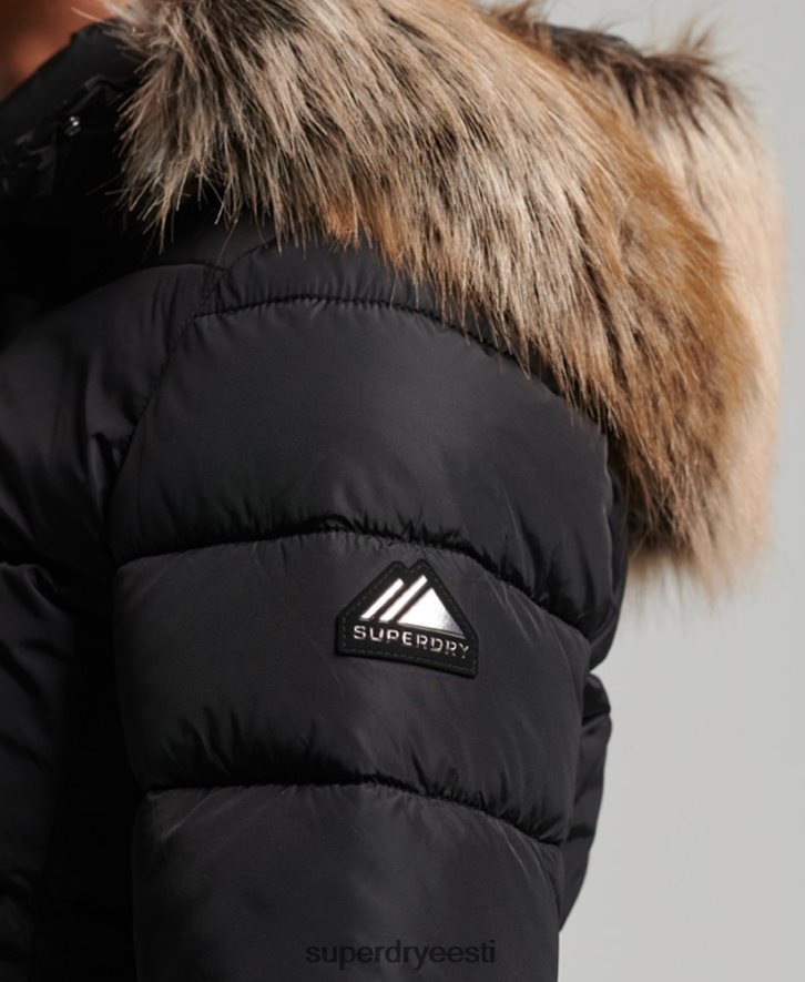 Superdry naised mägi kapuutsiga fuji luxe jope B2LT45504 Riietus must