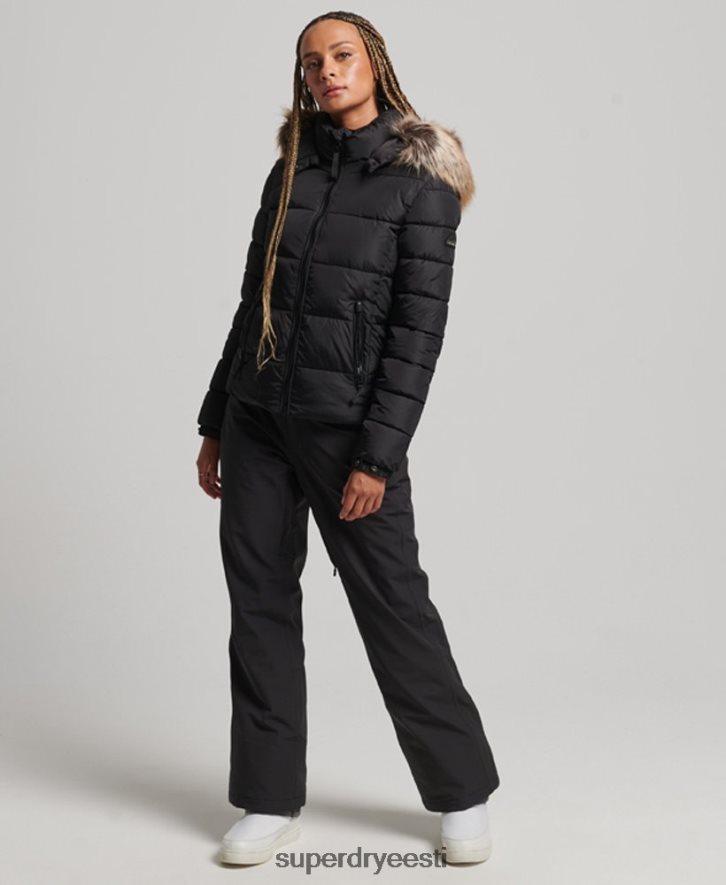 Superdry naised mägi kapuutsiga fuji luxe jope B2LT45504 Riietus must