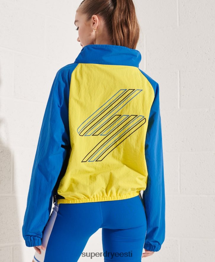 Superdry naised pea kohal kärbitud rööbastee jope B2LT45706 Riietus sinine