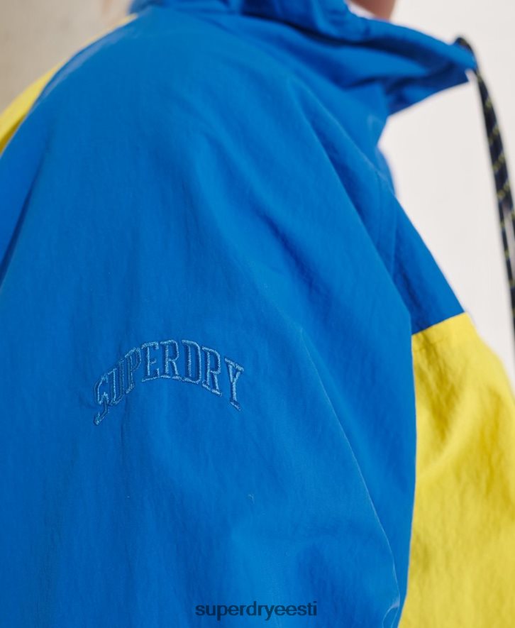 Superdry naised pea kohal kärbitud rööbastee jope B2LT45706 Riietus sinine
