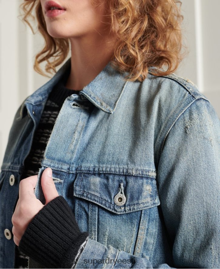 Superdry naised piiratud väljalaskega kuiv jaapani autojuhi jope B2LT43841 Riietus helesinine