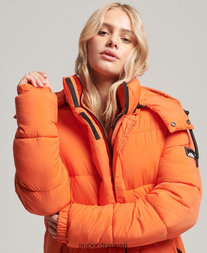 Superdry naised ripstop õngejada puhvis jope B2LT43789 Riietus oranž