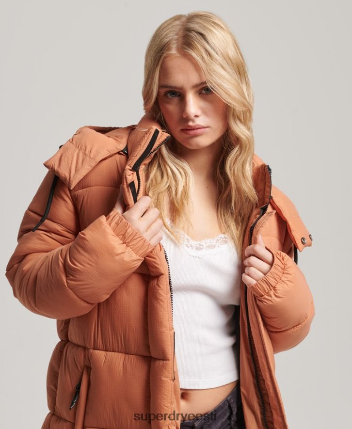 Superdry naised ripstop õngejada puhvis jope B2LT45506 Riietus oranž