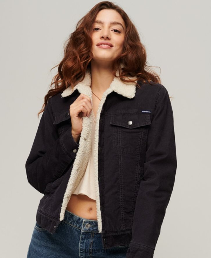 Superdry naised sherpa nöörist autojuhi jope B2LT43817 Riietus must